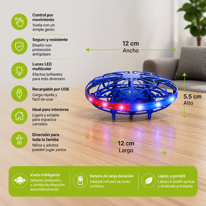 Dron OVNI Volador LED Controlado Por Movimiento
