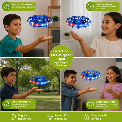 Dron OVNI Volador LED Controlado Por Movimiento