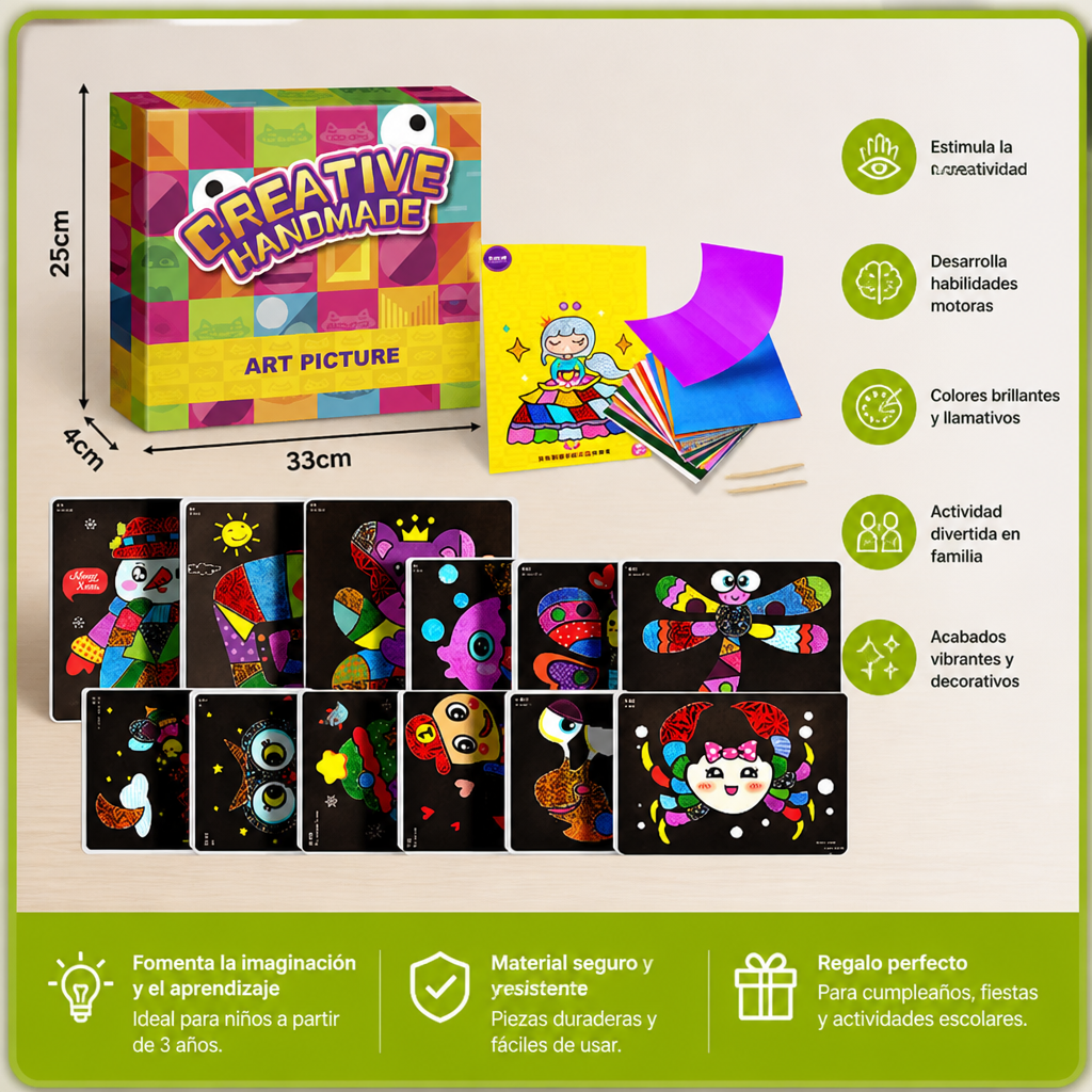 Set De Manualidades DIY De Arte Con Láminas Para Niños