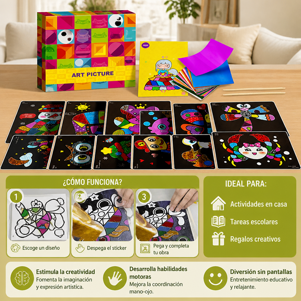 Set De Manualidades DIY De Arte Con Láminas Para Niños