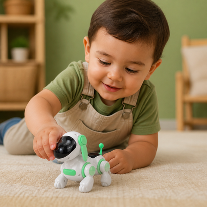 Juguete de Perro Robot Eléctrico con Movimiento, Sonidos y Luces LED