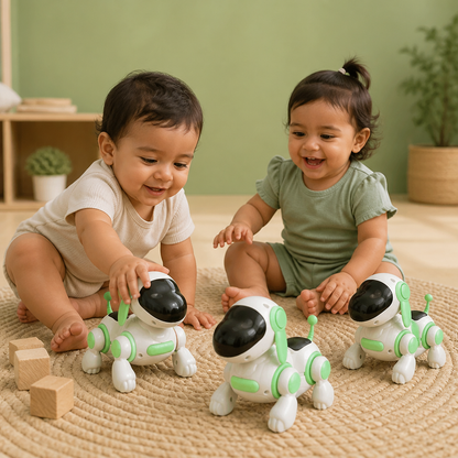 Juguete de Perro Robot Eléctrico con Movimiento, Sonidos y Luces LED