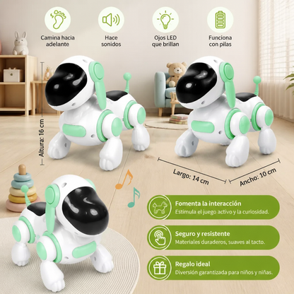 Juguete de Perro Robot Eléctrico con Movimiento, Sonidos y Luces LED