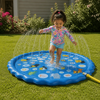 Alfombra Inflable de Agua para Niños con Aspersor – Tapete de Juego Acuático para Exteriores, Jardín y Playa