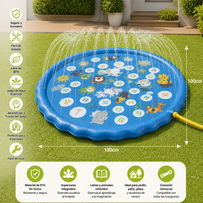 Alfombra Inflable de Agua para Niños con Aspersor – Tapete de Juego Acuático para Exteriores, Jardín y Playa