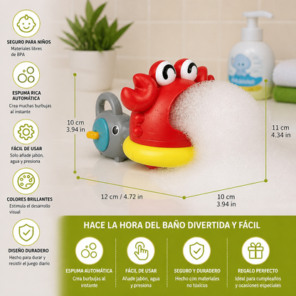 Juguete de Baño de Burbujas para Niños – Máquina Automática de Espuma para Diversión en el Agua y la Hora del Baño