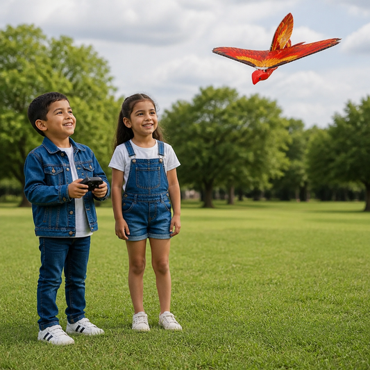 Juguete de Pájaro Volador con Alas que Aletean y Control Remoto para Niños