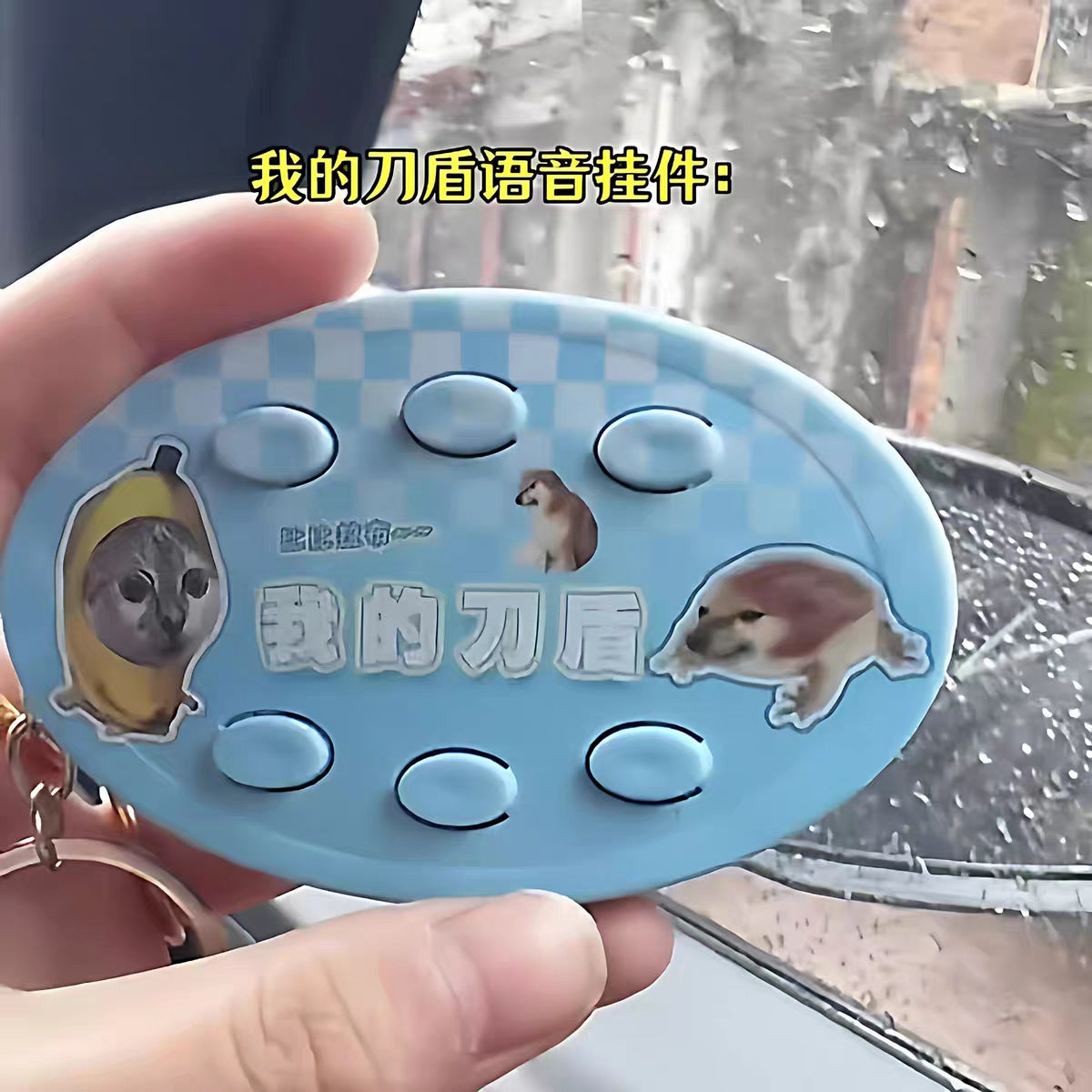 Llavero con botón de voz divertido y efectos de sonido interactivos