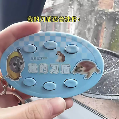 Llavero con botón de voz divertido y efectos de sonido interactivos