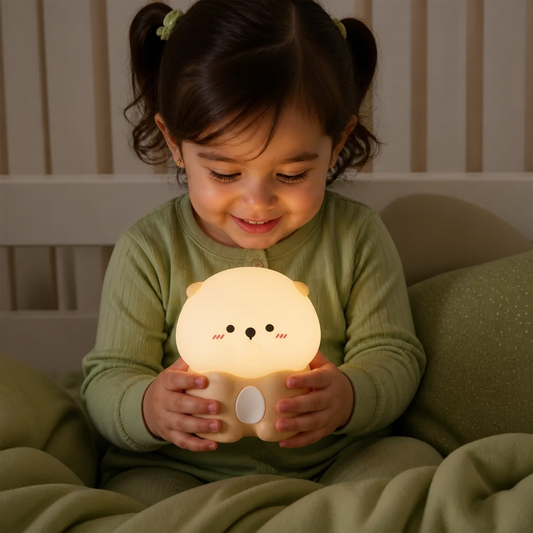 Lámpara Nocturna De Silicona De Nutria Adorable Con Burbujas