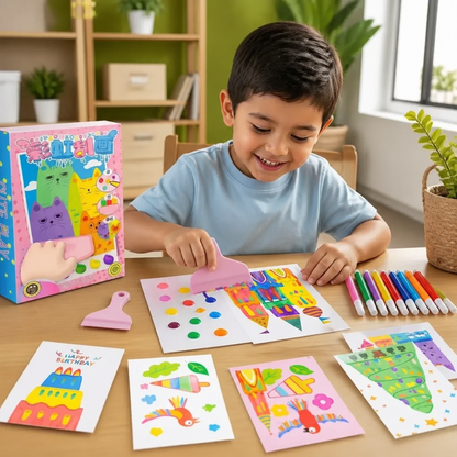 Set De Pintura Creativa De Colores Del Arcoíris Con Efecto De Difuminado