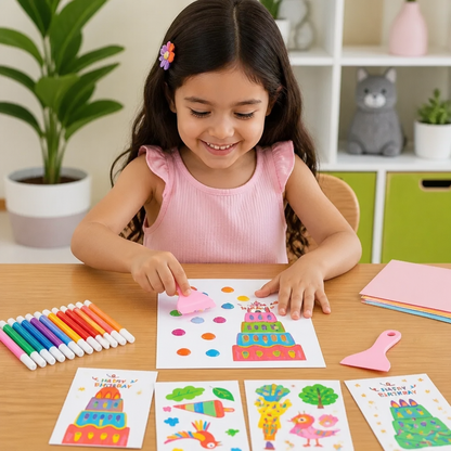 Set De Pintura Creativa De Colores Del Arcoíris Con Efecto De Difuminado