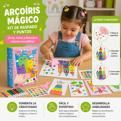 Set De Pintura Creativa De Colores Del Arcoíris Con Efecto De Difuminado