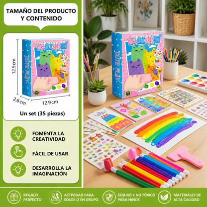Set De Pintura Creativa De Colores Del Arcoíris Con Efecto De Difuminado