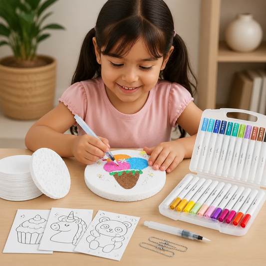 Set De Pintura Creativa Con Esponjas Para Niños – Kit De Arte DIY Con Efecto De Burbujas