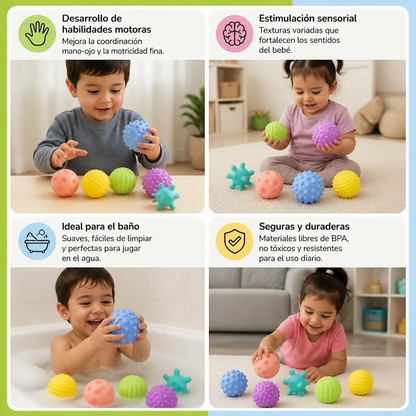 Set De 6 Pelotas Sensoriales – Pelotas Suaves De Tacto Y Masaje Para Bebés Y Niños