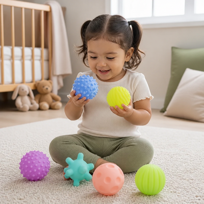Set De 6 Pelotas Sensoriales – Pelotas Suaves De Tacto Y Masaje Para Bebés Y Niños