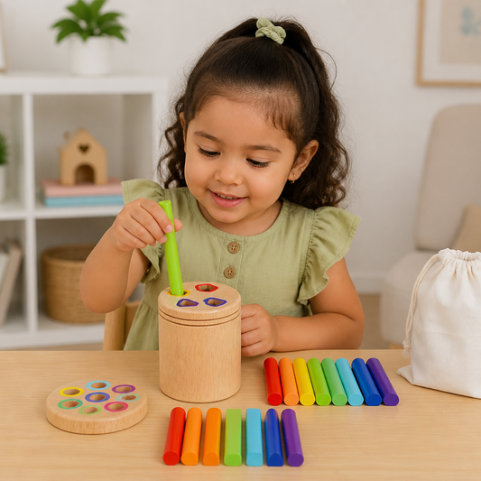 Juego Montessori De Clasificación De Colores Y Formas De Madera – Juguete Educativo Para La Motricidad Fina Y La Estimulación Sensorial