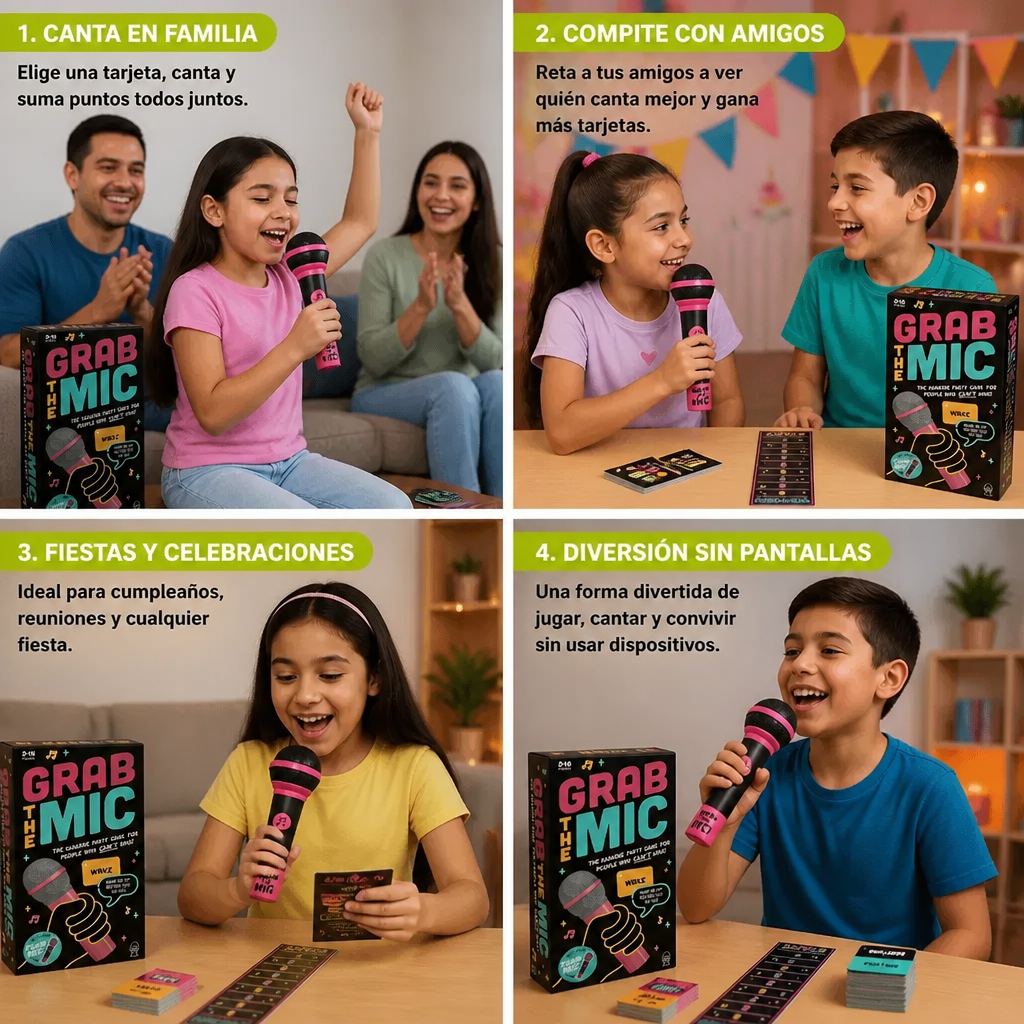 Juego de Karaoke con Micrófono – Divertido Juego Familiar para Amigos y Familia