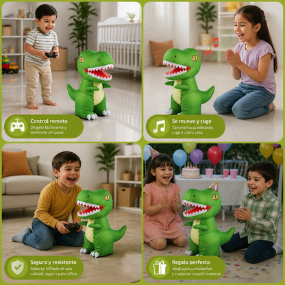 Juguete Inflable de Dinosaurio T-Rex a Control Remoto