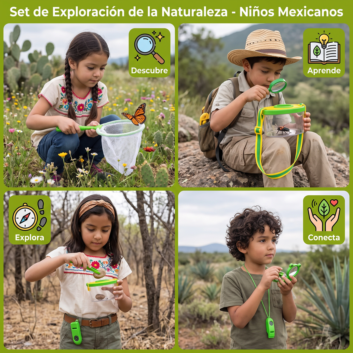 Set de observación de insectos al aire libre para niños con accesorios