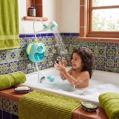 Juguete musical de baño con forma de elefante y ducha integrada
