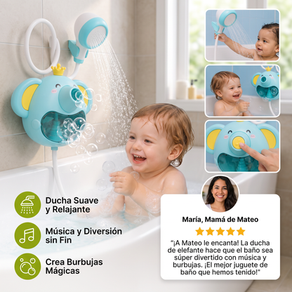 Juguete musical de baño con forma de elefante y ducha integrada