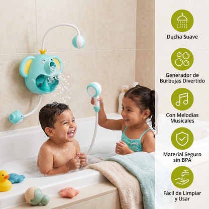 Juguete musical de baño con forma de elefante y ducha integrada