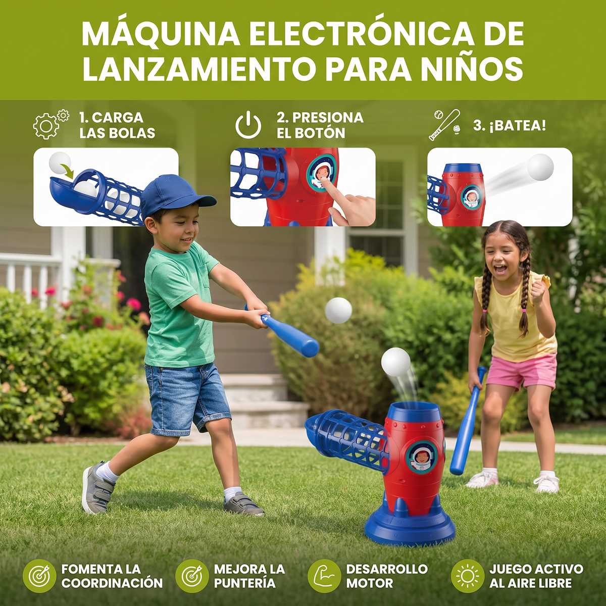 Máquina electrónica de lanzamiento de béisbol para niños