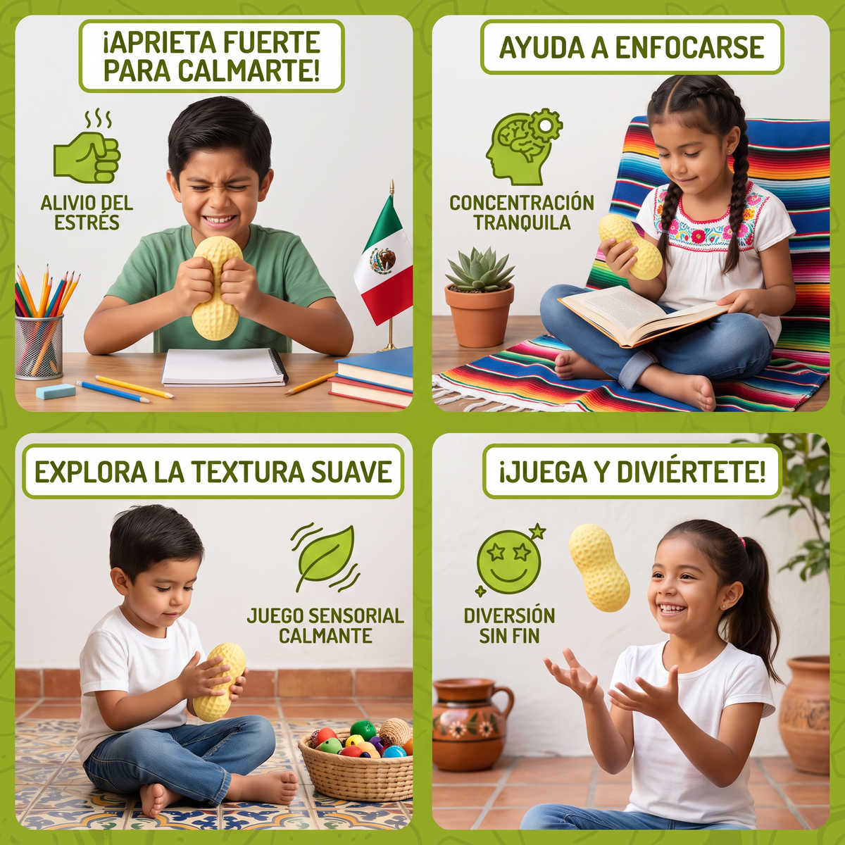 Squishy Jumbo de Cacahuate como Juguete Antiestrés