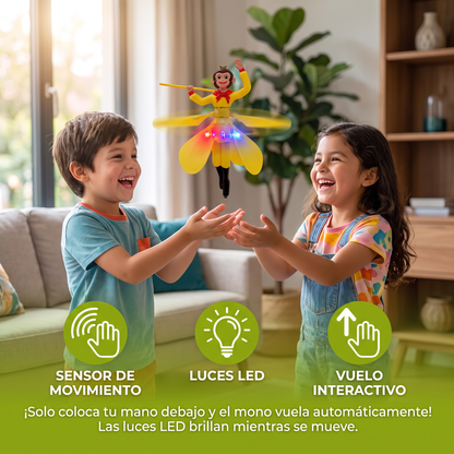 Juguete interactivo de mono volador con sensor de movimiento y luces LED