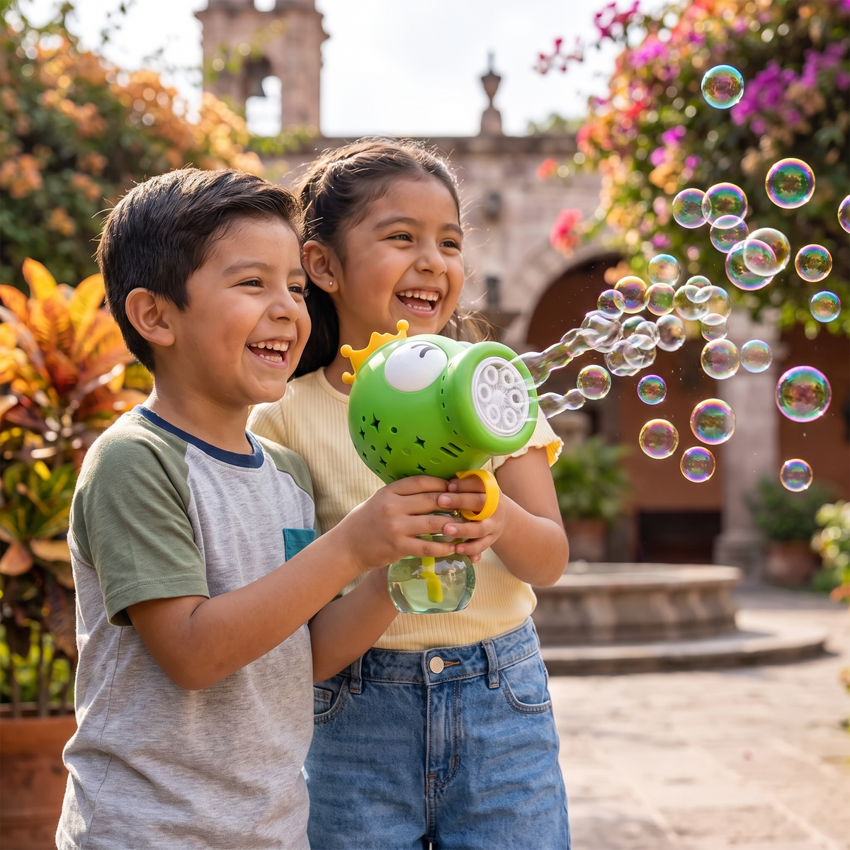 Máquina automática de burbujas adorable – Generador eléctrico de burbujas para niños