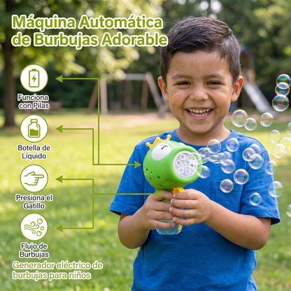 Máquina automática de burbujas adorable – Generador eléctrico de burbujas para niños