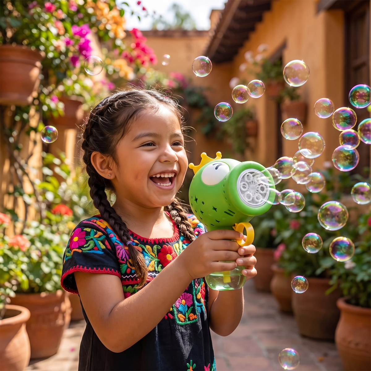 Máquina automática de burbujas adorable – Generador eléctrico de burbujas para niños
