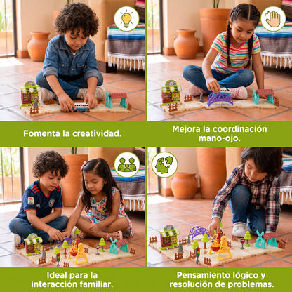 Set de construcción DIY de tren para parque de diversiones