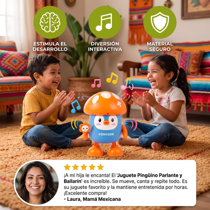 Juguete interactivo de pingüino parlante y bailarín con música