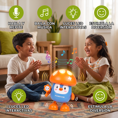 Juguete interactivo de pingüino parlante y bailarín con música