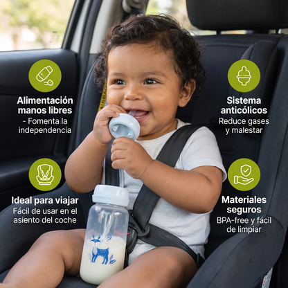 Biberón manos libres para bebé para alimentación
