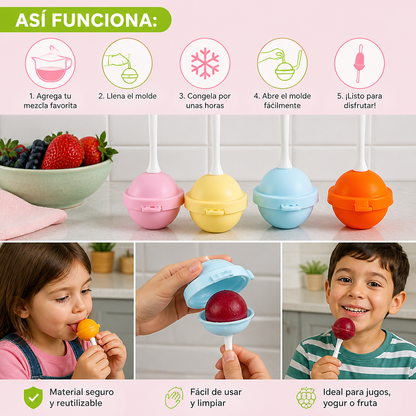 Moldes para paletas heladas – paquete de cuatro piezas
