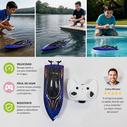 Lancha eléctrica de carreras para disfrutar de diversión rápida en el agua durante el verano