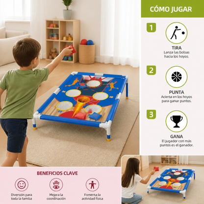 Set de juego de lanzamiento de saquitos – Divertido juego familiar para interiores y exteriores