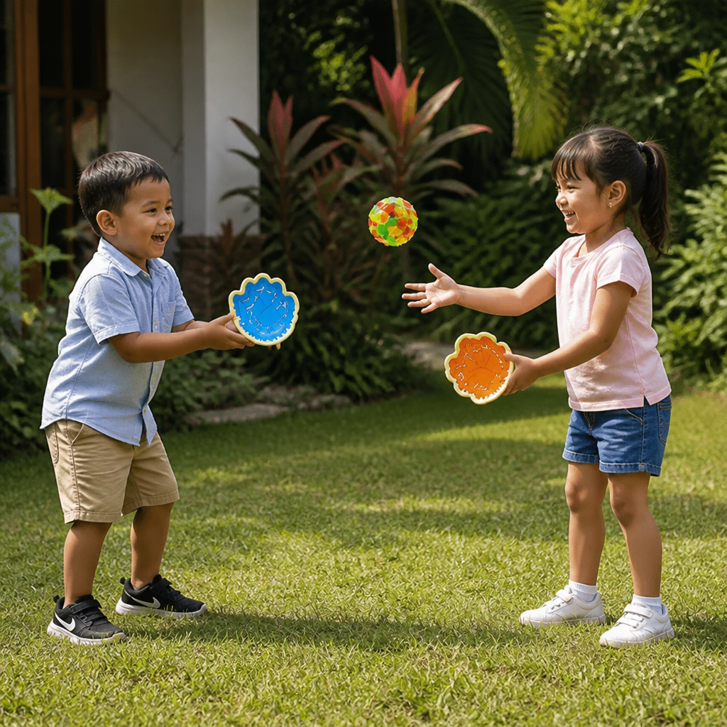 Set infantil para atrapar pelotas con ventosas
