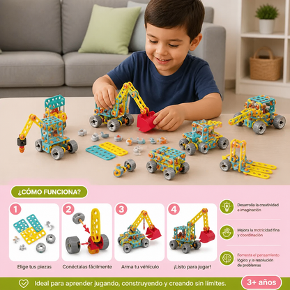 Set STEM 9 en 1 de Vehículos de Construcción