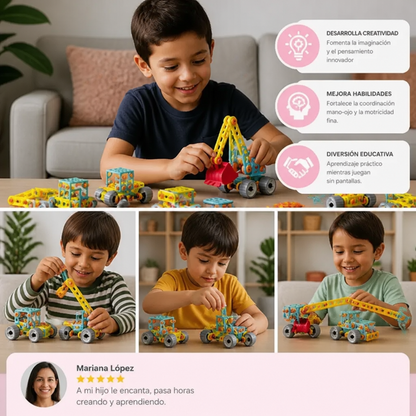 Set STEM 9 en 1 de Vehículos de Construcción
