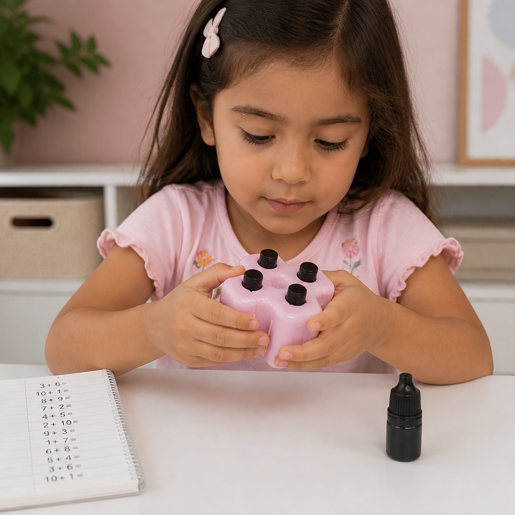 Sello Rodillo de Matemáticas 4 en 1 – Práctica de Suma, Resta, Multiplicación y División
