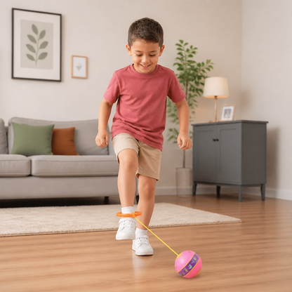 Juguete interactivo de pelota giratoria para el tobillo para niños