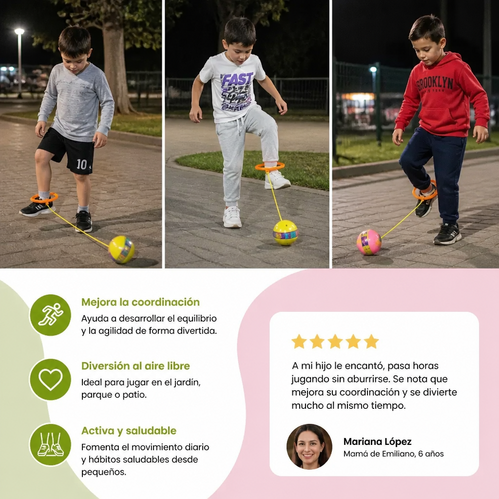 Juguete interactivo de pelota giratoria para el tobillo para niños