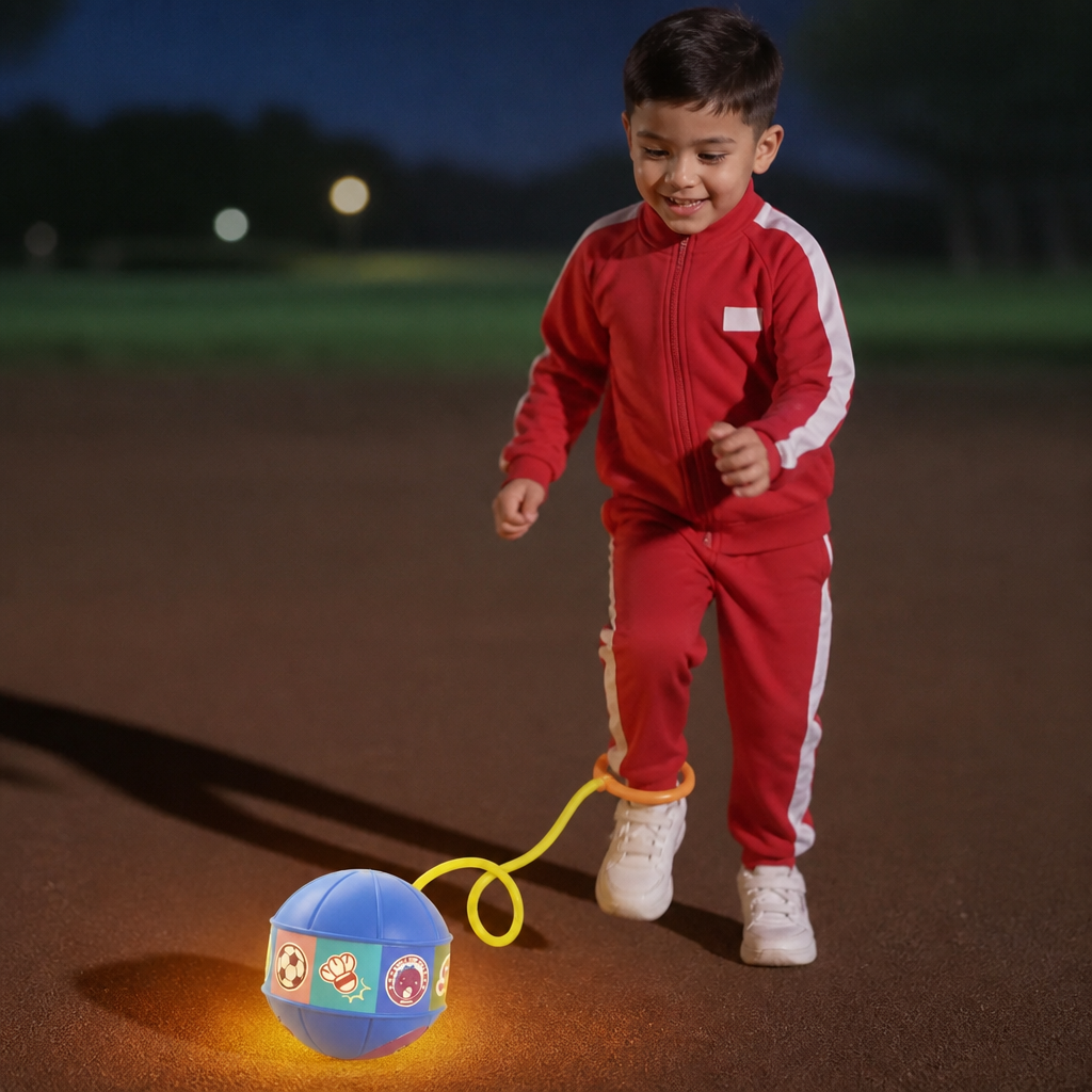 Juguete interactivo de pelota giratoria para el tobillo para niños