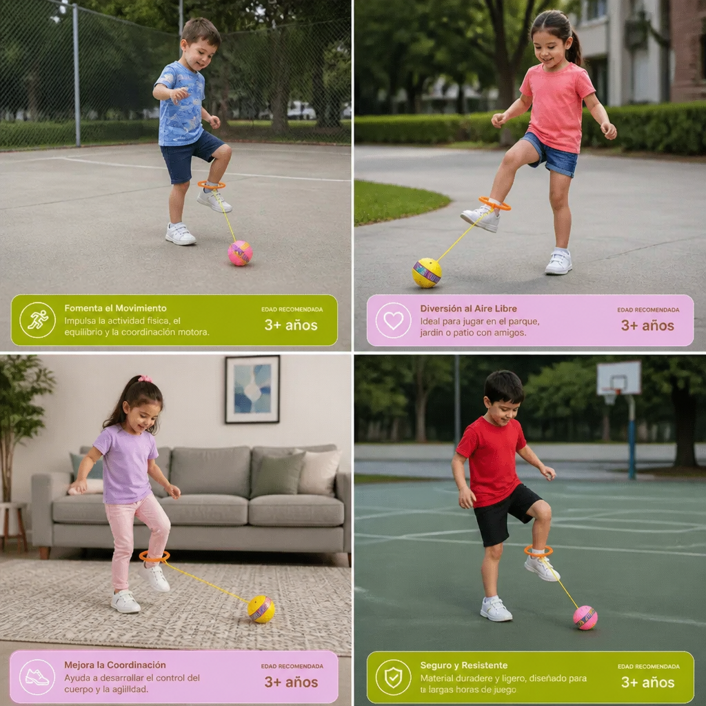 Juguete interactivo de pelota giratoria para el tobillo para niños