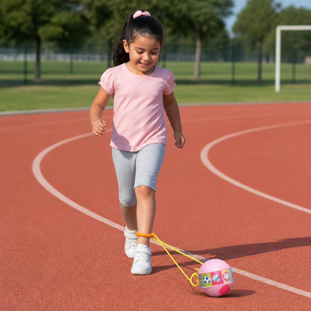 Juguete interactivo de pelota giratoria para el tobillo para niños
